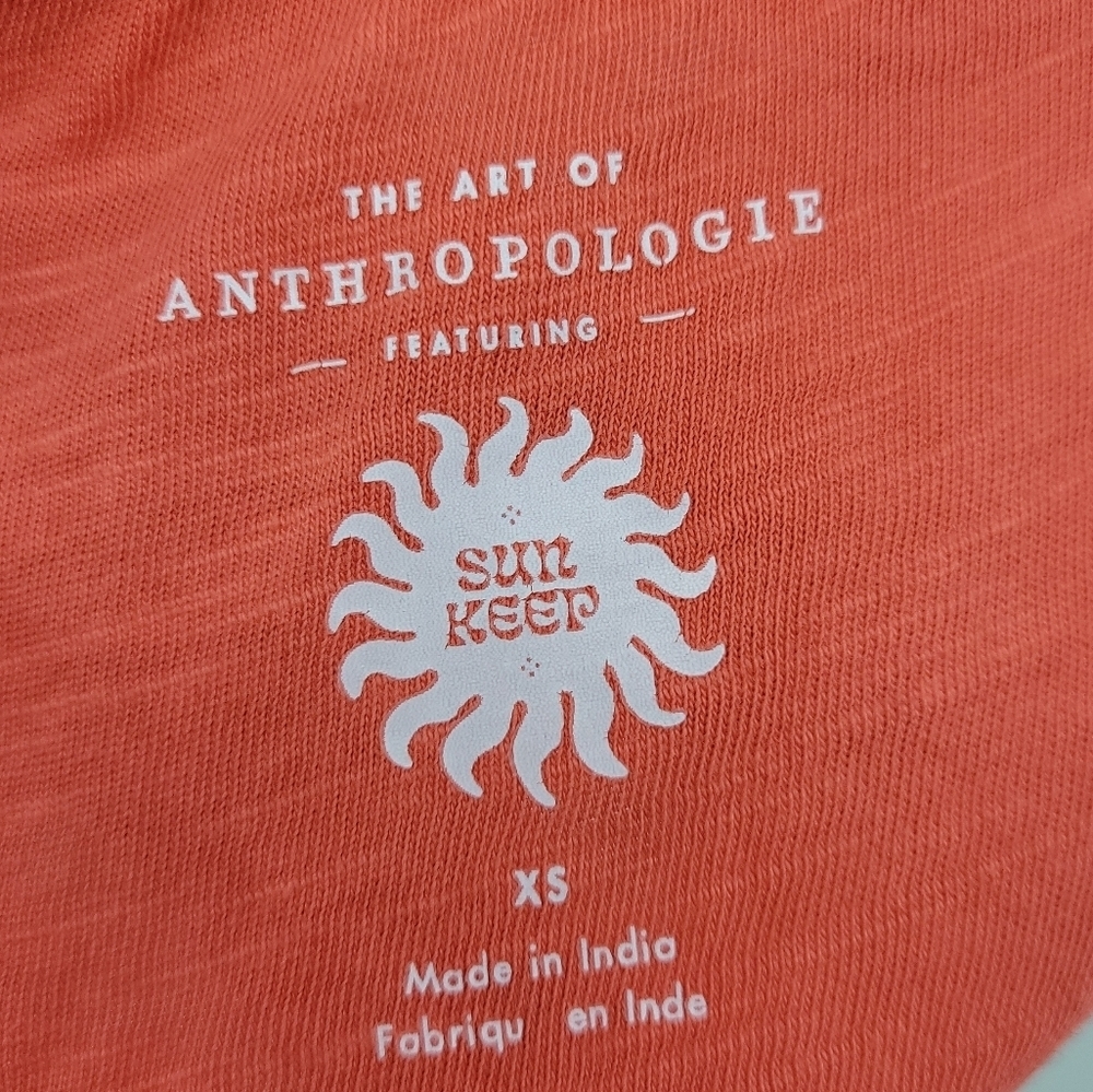 Anthropologie Womens Sun Keep Kindness Twist-Back Graphic Tank 100% Cotton Sz XS - Picture 9 of 13